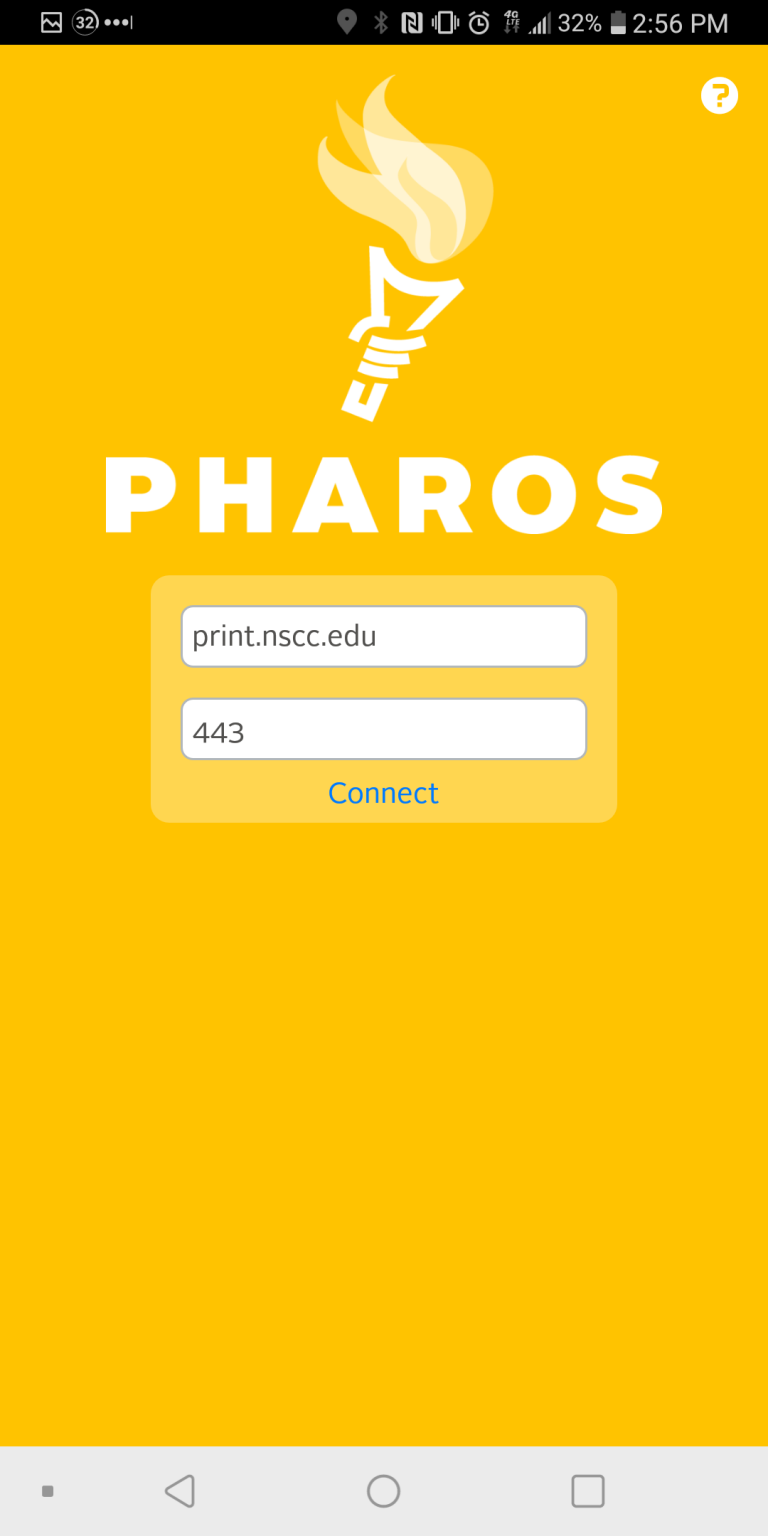 Pharos Android connection